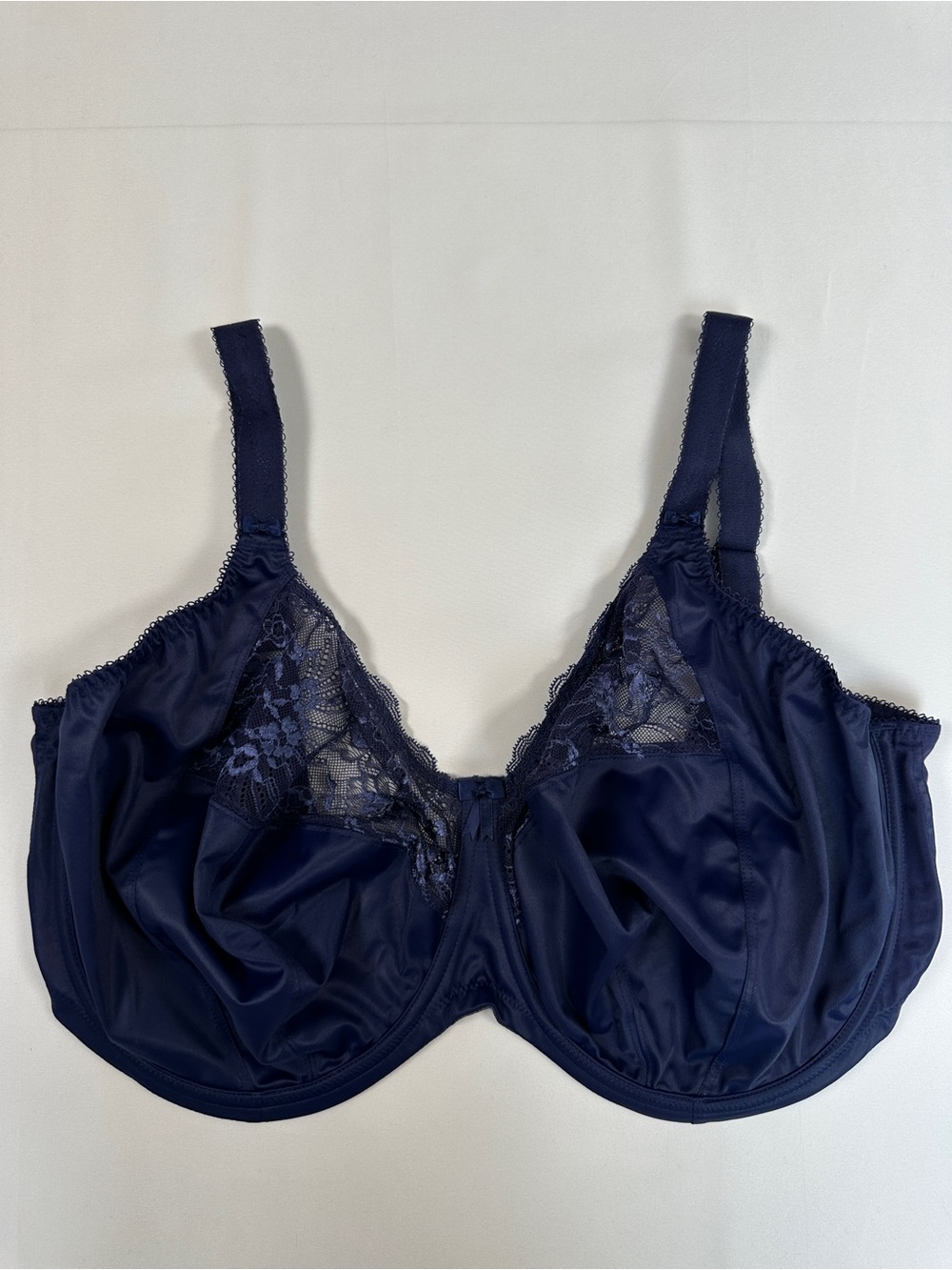 Elomi Full Figure Underwire Lace Cup Bra Navy Blue 40N US